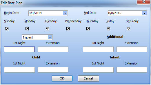 Edit Rate Plan Dialog