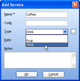 Select Service Type ScreenShot